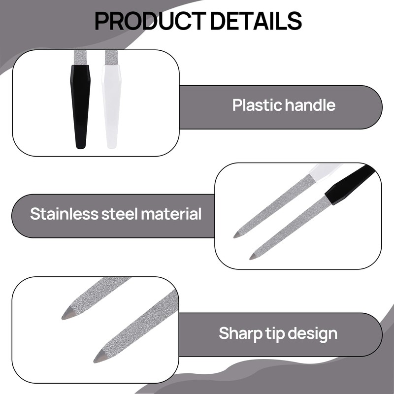 Huybaa 6 Piece Nail File Set, Nail Files Natural Nails,