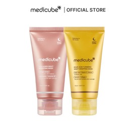 No Brand Medicube Collagen & Turmeric Night Mask Set, Two Leave-On Sleeping Masks for Hydration, Dullness Care & Skin Revitalization with Collagen, Niacinamide, Retinol & Vitamin C Anti-Dullness Care, Overnight Repair