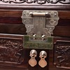 Quluxe Antique Chinese Lock and Key, Flower Bird Carved Retro