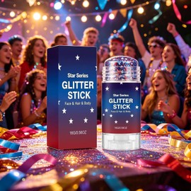 Barra de Purpurina Maquillaje para Cuerpo, Cara y Cabello Purpurina Facial para el 4 de Julio para Mujeres Niños Niñas Hombres del Día de la Independencia Desfiles