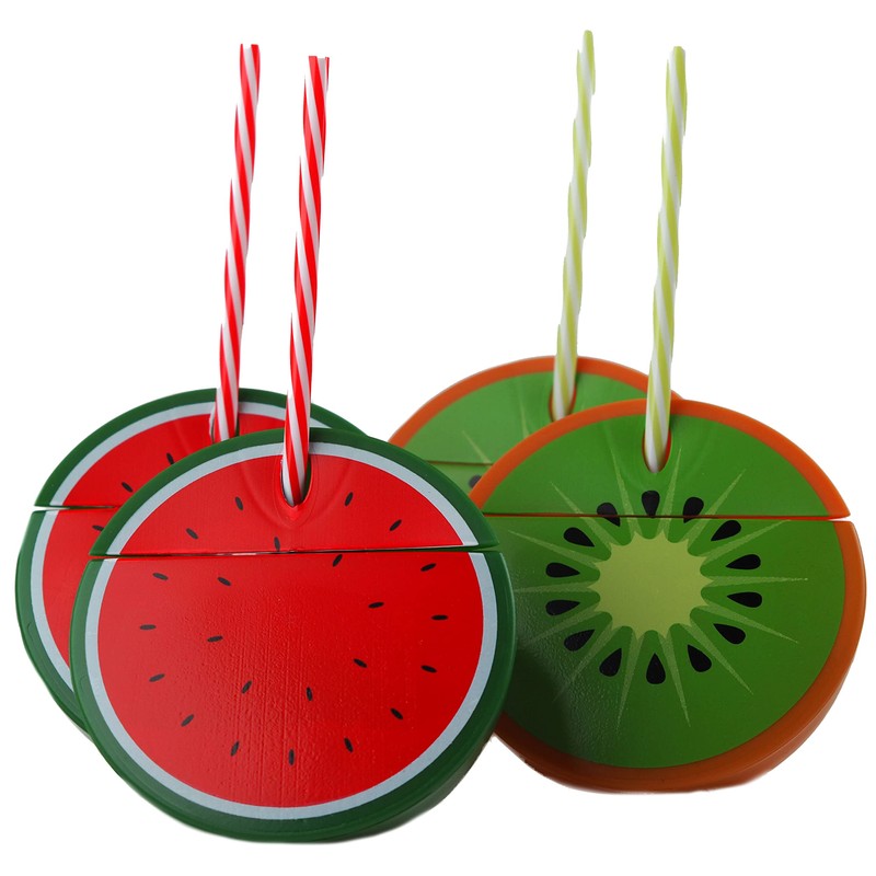 BWG Watermelon Kiwi Novelty Drinking Cups with Lid & Reusable