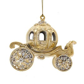 Kurt Adler Plastic Metallic Gold Carriage Ornament
