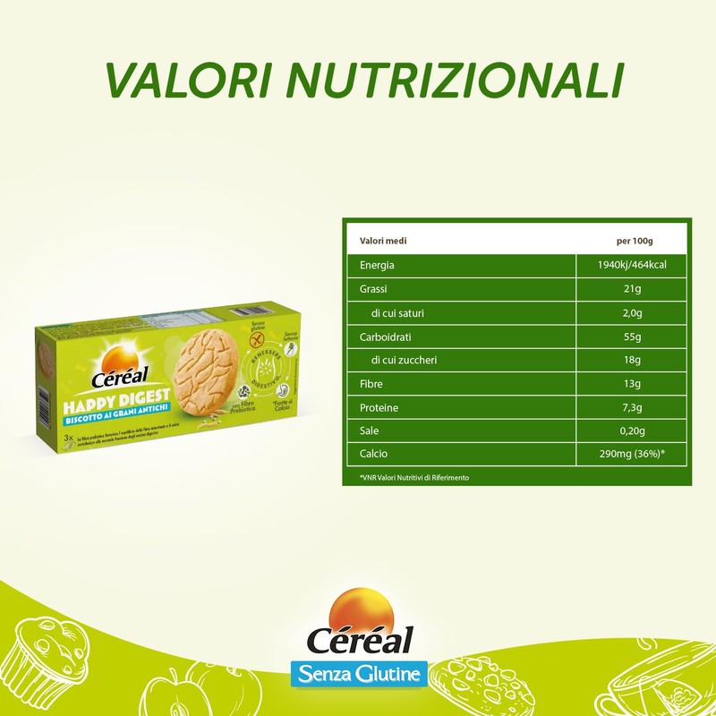 CÉRÉAL, HAPPY DIGEST, Biscotto ai grani antichi, Biscotti per il