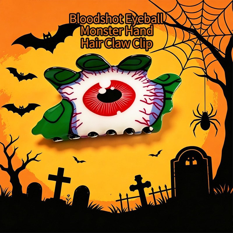Halloween Spooky Hair Claw Clips with Creepy Evil Eye Monster