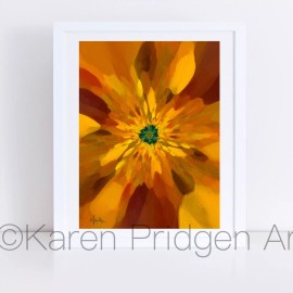 ACEO ATC Signed Print “The Heart III” Flower Floral Abstract Art Trading Card