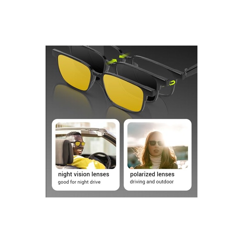 Hilitand Gafas Inteligentes, Gafas de Sol Inalámbricas Bluetooth con Parlantes