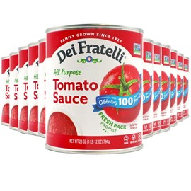 Dei Fratelli Tomato Sauce (28 oz. cans, 6 pack) - Vine-Ripened - No Water, No Paste – Non-GMO, Gluten-Free - 5th Generation Family Recipe