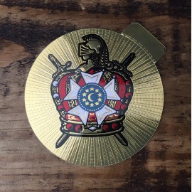 Masonic Knight Crown Swords Mason Super Glossy Vintage Foil Type Sticker Decal