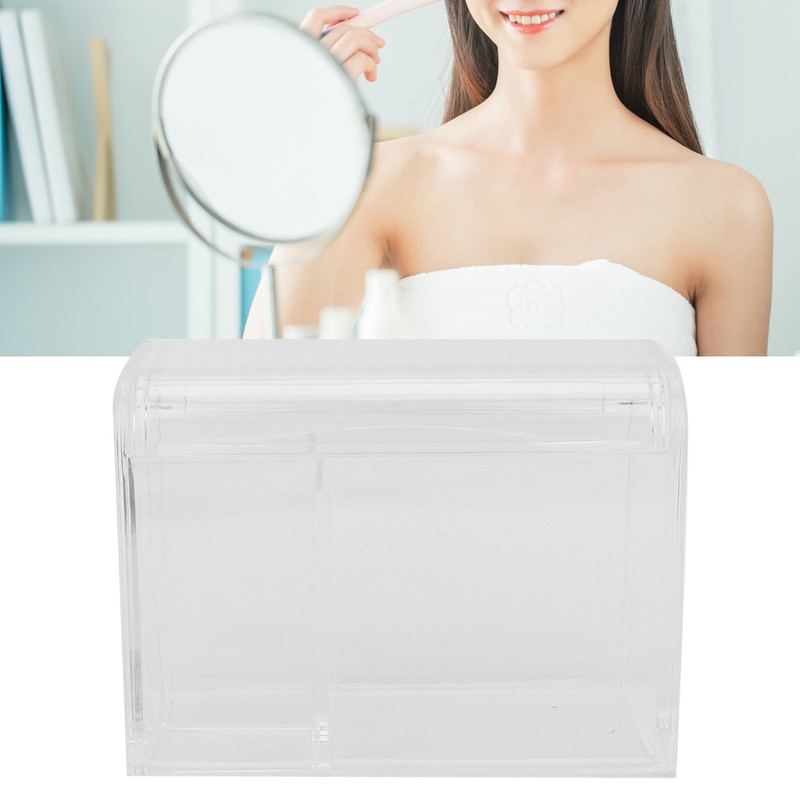 Transparent Cotton Swab Storage Box Makeup Powder Puff Cosmetic Tool