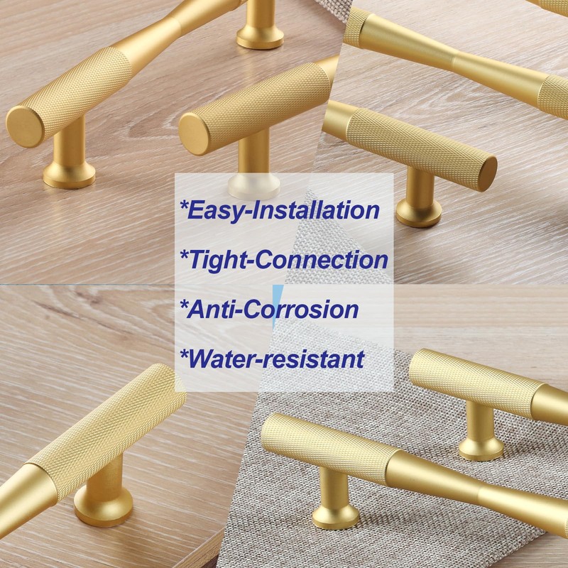 CILEYTION 10 Pack Gold Matte Gold Cabinet Handles, 96mm x