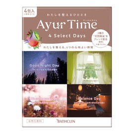 Ayurtime Four Select Days Bath Salt, Assorted, 1.4 oz (40 g) x 4 Packets (4 Types 1 Pack), 4 Types of Scents, Natural Essential Oils
