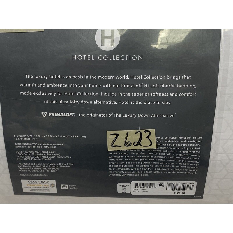 Hotel Collection Primaloft Luxury Down Alternative Firm (1) King Pillow