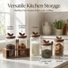 Glass Coffee Canister Set of 2 with Acacia Wood Lids