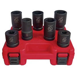 Chicago Pneumatic SS8107WS - 1 Inch Square Drive, Metric, Wheel Service, 6 Point, Impact Socket Set (7 PCS)