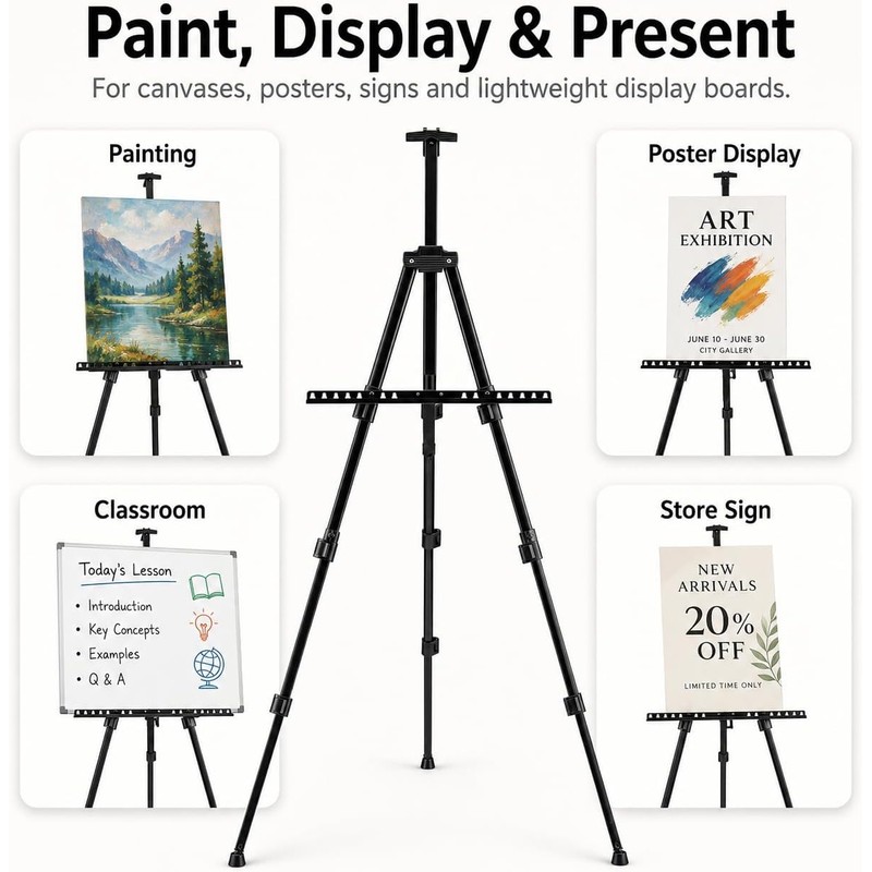 RRFTOK 17-66 Inch Adjustable Art Easel Stand for Painting and