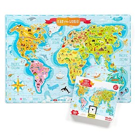 Banana Panda - What in the World Young Explorers - Jigsaw Puzzle and Learning Activity for Kids Ages 6 Years and Up,Multicolor