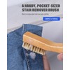 VASSON Natural Soft Boar Bristle Laundry Stain Brush, Laundry Scrub