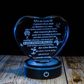 Lovenreal Teacher Appreciation Gifts, 3D Crystal Engraved with Base, 6 Lighting Modes Teacher Thank You Gifts, Unique Retirement Thank You End of The Year Gifts for Teacher