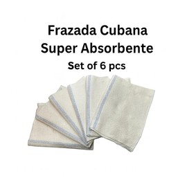 Cuban Style Mop Cloth Set of 6 100% Cotton Ultra Absorbent Cleaning Cloths
