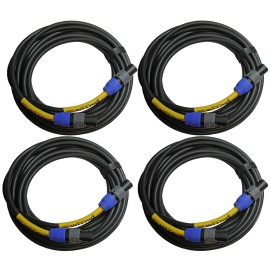 Ploynk audio 4 pack 5 ft foot speakon PA amp to speaker cable cord Neutrik NL2FX