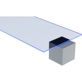 9092 Fluorescent Blue, Transparent, Acrylic Sheet, 3MM (1/8") Thick, 24" W x 24" L