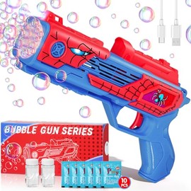 Rechargeable Bubble Gun for Kids, Toys for Boys 3-4, 4-6, Bubble Machine for Kids, Outdoor Toys for Kids Age 4-8, Easter, Summer, Wedding, Party Favors, Halloween, Birthday Gifts