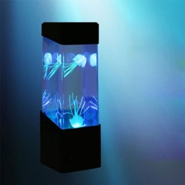 Acuario de Medusas, Luz de Estado de ánimo de Lava Redonda LED, Lámpara de Medusas LED Lámpara de Fantasía Cambio de Colores, Acuario de Medusas Cambio de Color Simulación LED