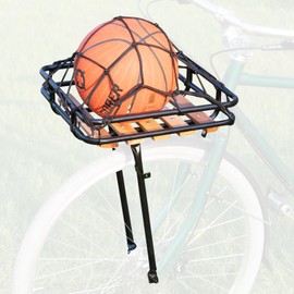 MAKELEN Heavy Duty Front Bicycle Basket Steel with Anti-Drop Net for 26 inch City Bike Beach Bike Black