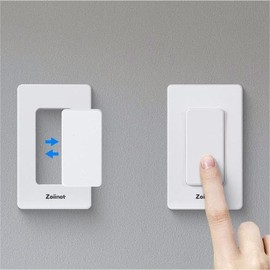 Zoiinet Wireless Lights Switch(Remote Only), No Wiring, Buckle Design & Removable, Muti Way Switch, No WiFi Needed, Programmable, Work with Receiver, Outlet & Light Socket