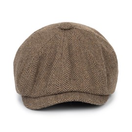 Kids Boys Wool Newsboy Cap - Vintage Tweed Flat Beret Cabbie Hat for Toddler Boys Girls Pageboy(for 4 to 9 Years)