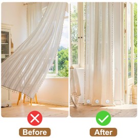 Heveer Curtain Weights Magnetic Shower Curtain Weights Round Shower Curtain Weight Curtain Weights Pack of 6 for Curtains Tablecloths Outdoor White