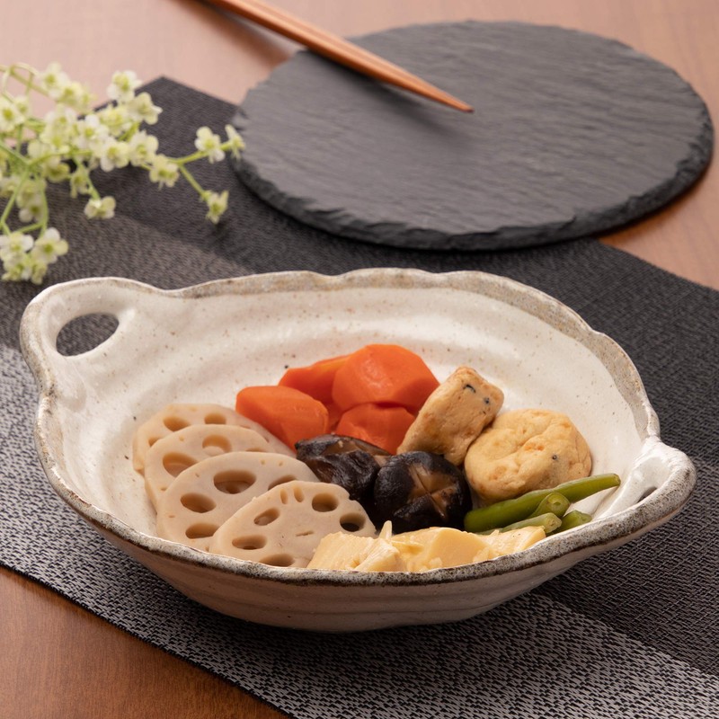 Mino Ware K72055 White Karatsu Double Handed Bowl