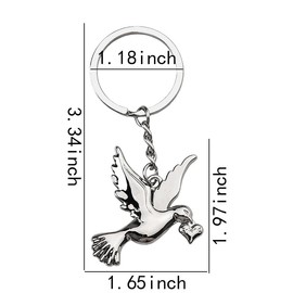 Matching Best Friend Keychain Gifts for Bestie Christmas Birthday Gifts for Women Men Friends Long Distance Gifts for Best Friend Friendship Keychain 2Pcs Pigeon Keychain Peace Doves Keychains