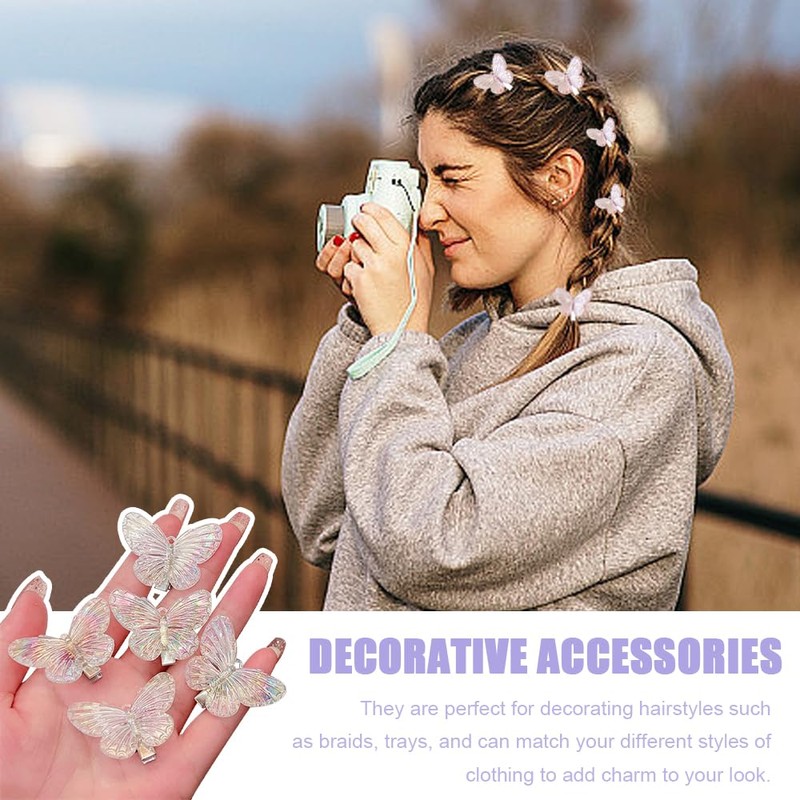 TRKETK 15 Stück Schmetterling Haarspange Klein Rutschfeste Mini Haarspangen Mehrfarbig