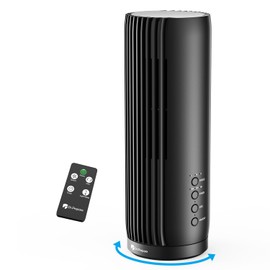 DR.PREPARE Tower Fan for Bedroom, 13 Inch Portable Desk Table Fan, 28 dB Quiet Bladeless Fan with Remote, 12H Timer, 3 Speeds, 60° Oscillating Fans for Indoors, Cooling Fans for Room, Home, Office