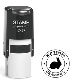 stampexpression - Not Tested on Animals with Bunny Self Inking Rubber Stamp - Black Ink (A-63326)