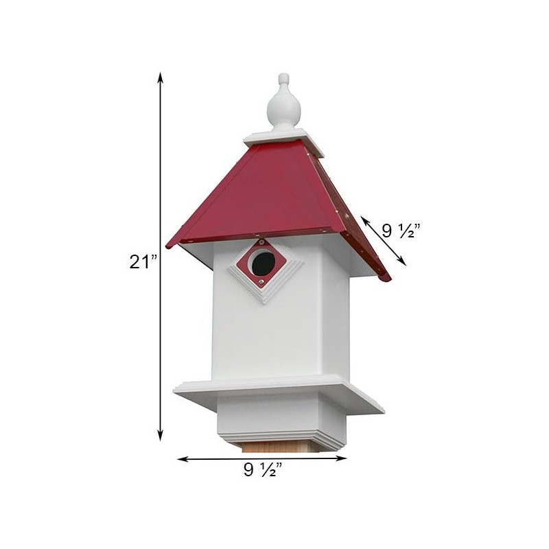 Wing & A Prayer Classic Bluebird House with Merlot Red