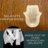BFA ROCk selenite hamsa bowl - selenite bowl for crystals