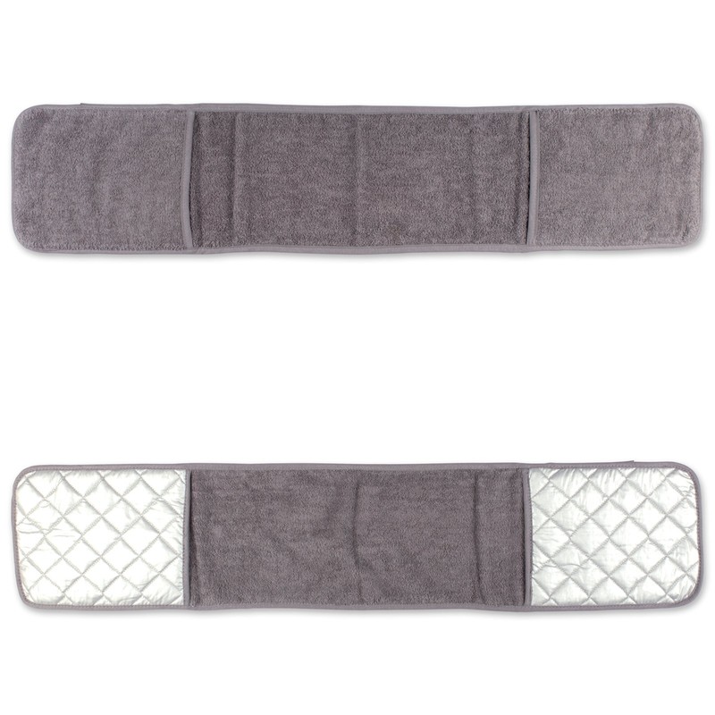 DII Basic Terry Collection 100% Cotton Quilted, Double Mitt, Gray,