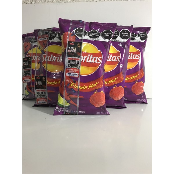 6-Pk Sabritas Xtra Flamin Hot 🇲🇽 Potato Chips Xtra Flamin