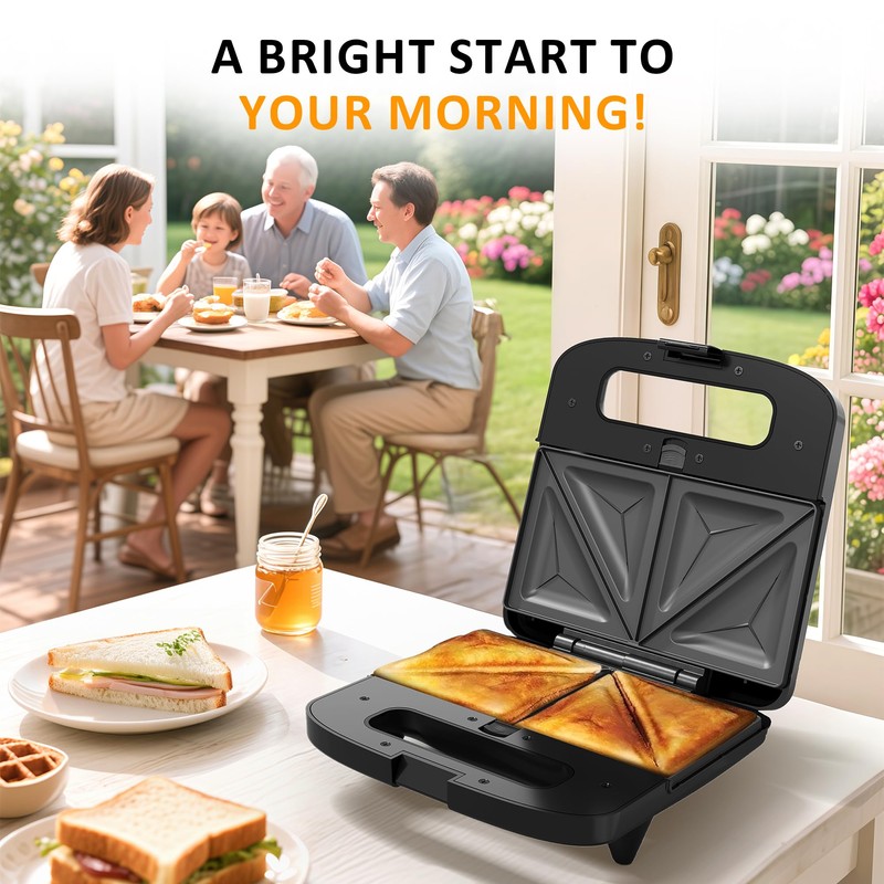 Sunvivi 3 in 1 Electric Sandwich Maker: Panini Press Grill