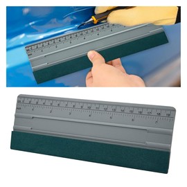 8 Inch Vinyl Wrap Squeegee, Window Tint Squeegee Installation Tool with Ruler 15CM & Suede Felt Edge, Car Vinyl Wrap Scraper Tool for Sign-Making Graphic Wallpaper Film Smoothing (8 Inch)