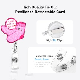 24 Pcs Funny Badge Reel Retractable Name Tag ID Clip Holder Nursing Student RN Pediatric Teacher Funny Office Work Accessories ﻿