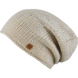 CHILLOUTS Aileen Women's Winter Beanie Hat, Beige Blue Metallic