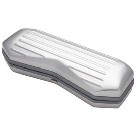 Tccase CY-3075-31 Glasses Case, Hard, Spring Type, Aluminum, Plated, Lightweight, Durable, Silver