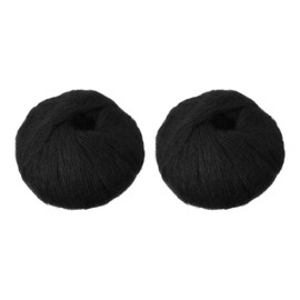 PATIKIL 2 Skeins Mohair Yarn, Soft Yarn Faux Mohair Fuzzy Fur Fine Fluffy Yarns Thin for Crocheting Knitting Sweater Scarf Hat Crafts Blanket Rug, Black