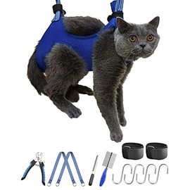 OVTEXZOG 12 in 1 XS Cat/Dog Grooming Hammock, Cat/Dog Grooming Sling for Nail Clipping, Dog Grooming Harness for Extra Small Dog and Small Cat, Dog Hanging Hammock Restraint Helper.
