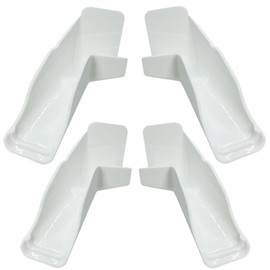 RV Rain Gutter Spouts with Extensions - Roof Rail Gutter Drain Protect Accessories for Van, Travel Trailer, 2 Left & 2 Right (White)