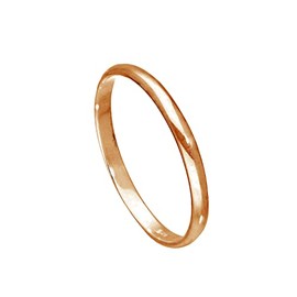 Rose Gold Plated Sterling Silver 2mm D Shaped Wedding Band Ring Size M