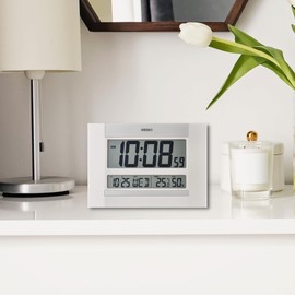 Seiko QHL088W Digital Alarm Clock White